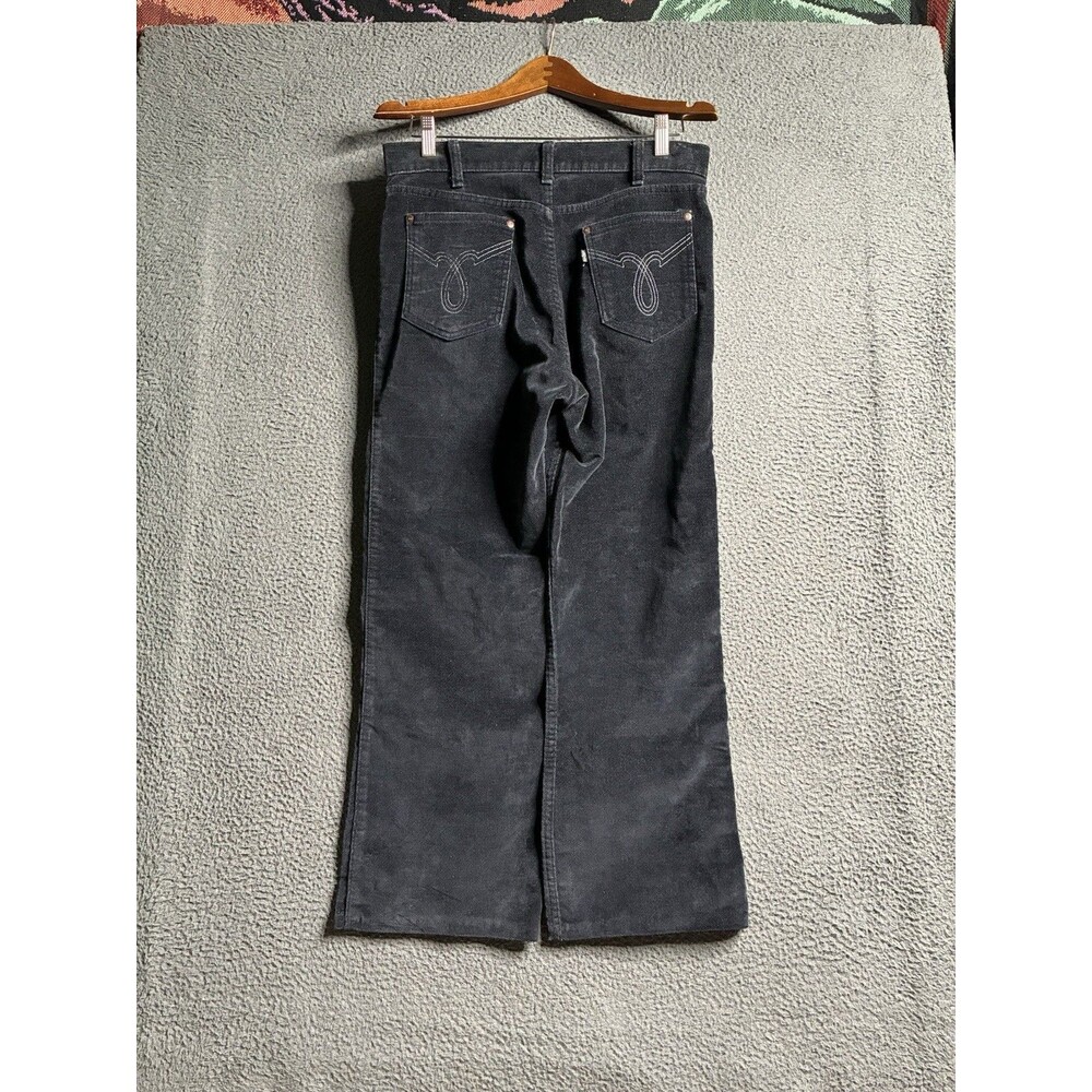 1980'5 Levis 570 "Movin' on" Black velvet Flare Bootcut Twill Pants 32x27